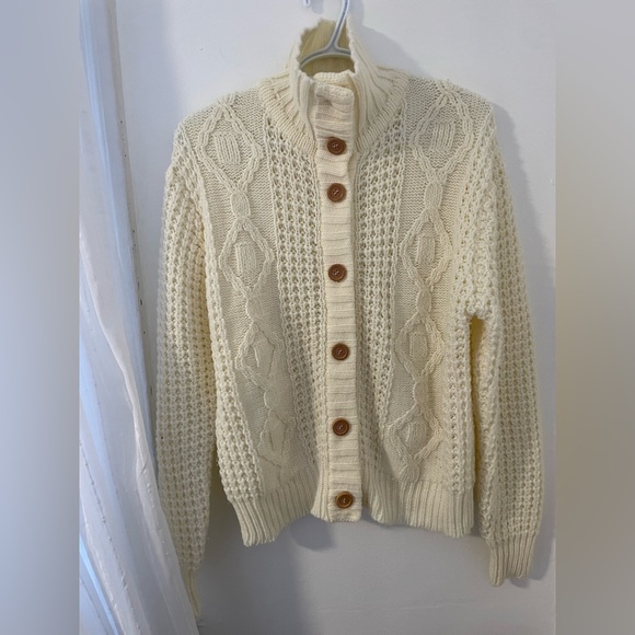 1970s Cream Knit Cardigan - Picture 3 of 4